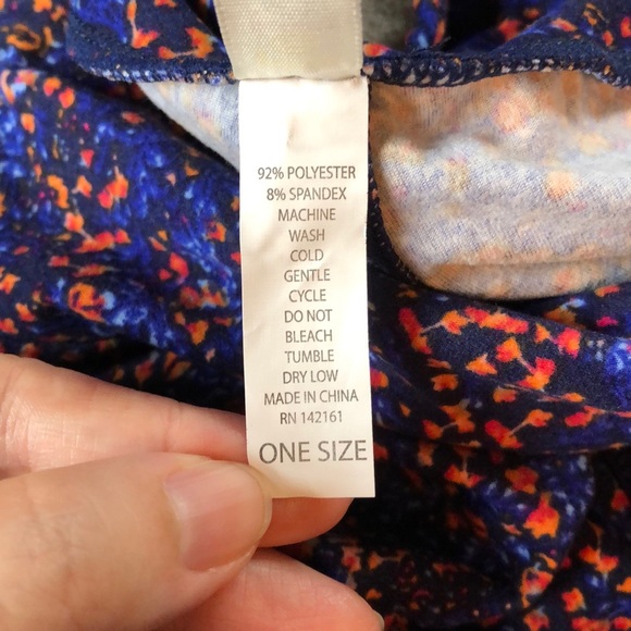 LuLaRoe leggings blue orange one size - Picture 6 of 11